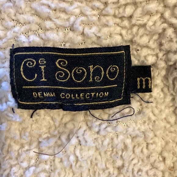 Ci Sono Women's Sherpa Lined Denim Jacket Size M Casual Work - Picture 7 of 8